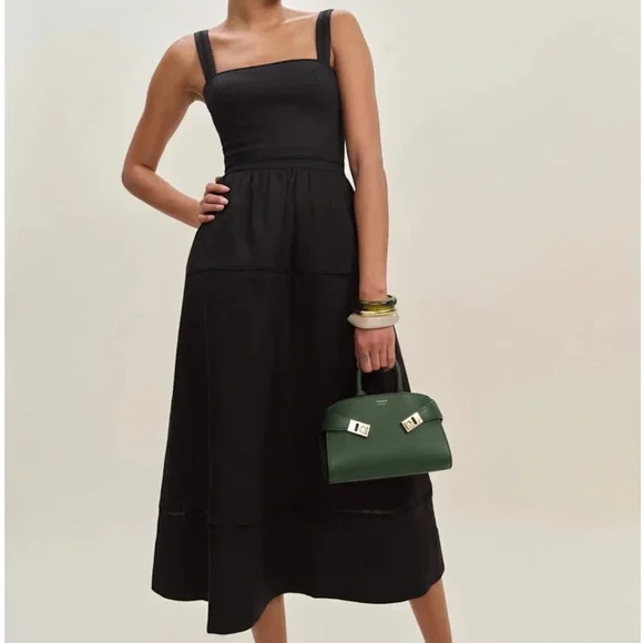 Reformation Everett Linen Dress Black Reformation Everett Linen Dress Black
